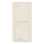 LUTRON ELECTRONICS PJ22BGLAL01 – Control Inalámbrico RF / 2 Botones On/Off / Alcance 9 m (30 ft) / Integración con Atenuadores y Hubs / Montaje en Pared o Portátil / Acabado Gloss Light Almond