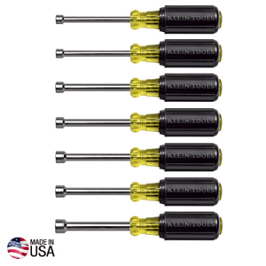 KLEIN TOOLS 65-160 – Juego de Desarmadores de Caja / Métricos / Eje Hueco 76 mm (3 in) / Mango Cushion-Grip / 4 mm a 11 mm / 7 Piezas