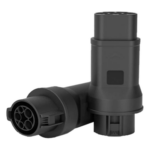 GREENC T1/T2 – Adaptador EV / Entrada Tipo 1 (SAE J1772) / Salida Tipo 2 (IEC 62196-2) / 7 kW / 32 A / 220 V AC / Monofásico / Compacto y Portátil