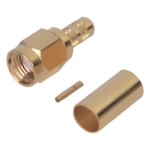 RF INDUSTRIES,LTD RP-3000-1C1 – Conector SMA Macho Inverso / Anillo Plegable / Bronce-Oro / Teflón / RG-142/U