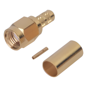 RF INDUSTRIES,LTD RP-3000-1C1 – Conector SMA Macho Inverso / Anillo Plegable / Bronce-Oro / Teflón / RG-142/U