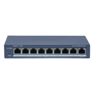 HIKVISION DS-3E1309P-EI/M – Switch PoE+ Monitoreable / 8 Puertos 10/100 Mbps / 1 Puerto Gigabit Uplink / 60 W / Alcance Extendido 300 m (984.3 ft) / Gestión en Nube