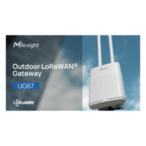 MILESIGHT UG67L08GL915M – Gateway LoRaWAN para Exterior / 8 Canales / IP67 / 4G LTE / GNSS / PoE / Alcance 15 km (49,212.6 ft) / para BMS con BACnet y Modbus