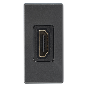 SIMON SM-HDMI-G – Módulo HDMI / Hembra-Hembra / Full HD 1080p / 4K / Acabado Grafito RAL 7021 / Sistema Modular K45