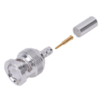 RF INDUSTRIES,LTD RFB-1106-2ST – Conector Coaxial BNC Macho / Anillo Plegable / Cuerpo Bronce Plateado / Contacto Oro / Aislante Teflón / Cables RG-58/U, RG-142/U, LMR-195