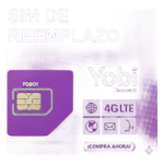 YOBI SIMYOBIREM – SIM de Reemplazo / 2G 3G 4G / Activación Automática / APN Configurable / Cobertura Nacional