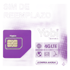 YOBI SIMYOBIREM – SIM de Reemplazo / 2G 3G 4G / Activación Automática / APN Configurable / Cobertura Nacional
