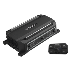 JVC KENWOOD KAC-M5024BT – Amplificador Clase D Marine / 4 Canales / 600 W Máxima / 50 W x 4 RMS a 4Ω / Bluetooth / IPX7 Sumergible / Control Remoto