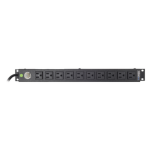 LINKEDPRO BY EPCOM HTCM-1U-10C – PDU Horizontal / 10 Contactos NEMA 5-15R / 15A / Rack 19" 1U / Cable 2.5 m (8.2 ft) / Reestablecedor 15A