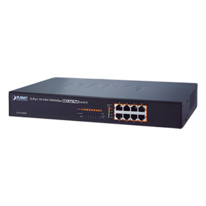 PLANET GSD-808HP2 – Switch no administrable de 8 Puertos 10/100/1000 Mbps con High PoE 802.3at, 240W potencia total