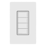 LUTRON RADIORA 3 RRSTW4BWH – Teclado de Escenas / 4 Botones Programables / RF Clear Connect 2.4 GHz / Alcance 22.8 m (74.8 ft) / 120-277 V~ / Control de Iluminación y Persianas