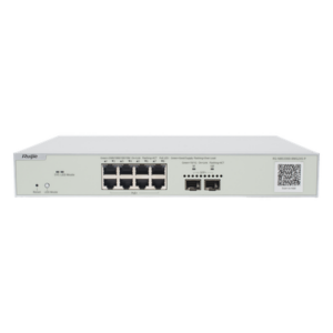 RUIJIE RG-NBS3300-8MG2XS-P – Switch PoE+ Multi-Gigabit / 8 Puertos 2.5G / 2 Uplink SFP+ 10G / Capa 2 / 240W PoE / 80 Gbps / Cloud Administrable