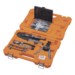 KLEIN TOOLS 92919S – Kit de Herramientas Fotovoltaicas / 6 Piezas / Cortador 1/0 AWG / Pelacables Automático 6-14 AWG / Ponchadora MC4T 10-14 AWG / 2 Llaves Aisladas MC4 / Estuche con Almacenamiento