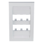 PANDUIT CFPE6WHY – Placa de Pared Vertical Ejecutiva / 6 Puertos Mini-Com / Perfil Elevado / 69.8 x 114.3 mm (2.75 x 4.5 pulg.) / Blanco
