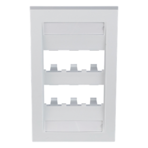 PANDUIT CFPE6WHY – Placa de Pared Vertical Ejecutiva / 6 Puertos Mini-Com / Perfil Elevado / 69.8 x 114.3 mm (2.75 x 4.5 pulg.) / Blanco