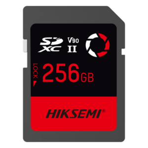HIKSEMI by HIKVISION HS-SD-E90/256G – Tarjeta SD Profesional / 256 GB / 300 MB/s Lectura / 260 MB/s Escritura / U3 V90 / 4K-8K Video / TLC NAND