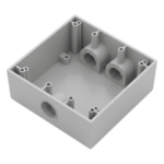 RAWELT RC-0485 – Caja Condulet Cuadrada / 3 Bocas 3/4" (19.05 mm) / Aluminio Diecast / Intemperie / Volumen 483.8 cm³