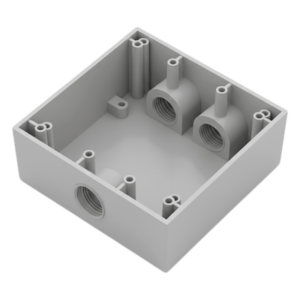 RAWELT RC-0485 – Caja Condulet Cuadrada / 3 Bocas 3/4" (19.05 mm) / Aluminio Diecast / Intemperie / Volumen 483.8 cm³