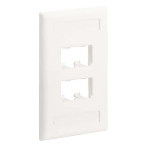 PANDUIT CFPL4IWY – Placa de Pared Vertical / 4 Puertos Mini-Com / Diseño Plano o Inclinado / 2.75 x 4.5 in / ABS / Blanco Mate