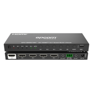 EPCOM PROAUDIO EPC-SW941MV – Multivisor HDMI / 4 Entradas x 1 Salida / 4K@30Hz / Vista Cuádruple / Control IR / HDCP 1.4