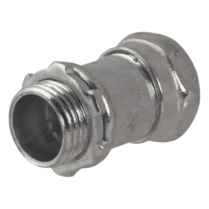 HUBBELL HUB-2905 – Conector Recto de Compresión / Acero Galvanizado / 1 1/4 in / Pared Delgada / 2.04 x 2.04 x 2.1 in (5.18 x 5.18 x 5.33 cm)