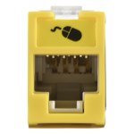 SIEMON U6-H05NS – Jack de Cobre / Cat6 UTP / Montaje Híbrido Plano-Angulado / 1 Puerto RJ45 / Amarillo / -10 a 60°C