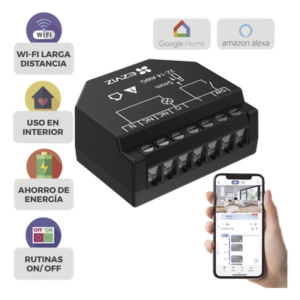 EZVIZ CS-T35 – Relevador Wi-Fi Inteligente / Control de Iluminación / 1 Salida 125V / Wi-Fi 2.4 GHz / Consumo Energético / Calibre 14-22