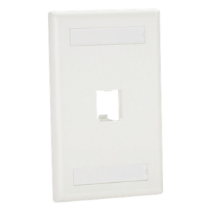 PANDUIT CFPL1WHY – Placa de Pared Vertical / 1 Puerto Mini-Com / Diseño Plano / 2.75 x 4.5 pulgadas / Blanco