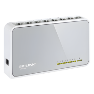TP-LINK TL-SF1008D – Switch de escritorio / 8 puertos / 10/100 Mbps / Auto-MDI/MDIX / Green Ethernet / 5.3x3.1x0.9 in
