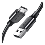 UGREEN 60138 – Cable USB-A a Micro USB / 2 Metros (6.56 Pies) / Carga Rápida 18W / USB 2.0 480Mbps / 5,000 Flexiones / Conectores Niquelados
