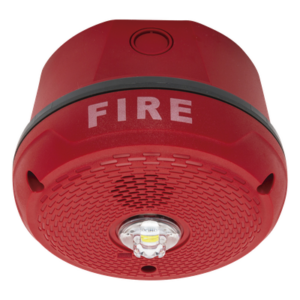 SYSTEM SENSOR PC2RKLED – Sirena con Estroboscópico LED / Montaje en Techo / Nivel de Candelas Seleccionable / 2 Cables / Uso Exterior / Diseño de Baja Intrusión
