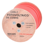 EPCOM POWERLINE CBL-PV-10R/500 – Cable Fotovoltaico / Conductor Cobre 6 mm² (10 AWG) / 2000 Vcc / Rango -40°C a 120°C / Resistencia UV y Ozono / Carrete 500 m (1640.4 ft)