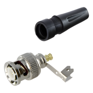 EPCOM TITANIUM TT-RG-93 – Conector BNC Macho / 75 Ohm / Base de Alivio PVC / Níquel-Oro-PTFE / RG-59 / 55 mm Longitud