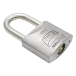 PHILLIPS-ASSA ABLOY MX122 – Candado Metálico de Gancho Corto / Acero Cementado Niquelado / Llave PH-32 / 4 Pernos de Combinación / Anti-Palanca / Barreno para Agua