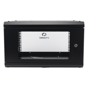 LINKEDPRO SR1906LH3GA – Gabinete de Pared / 6U Rack 19'' / 455mm Profundidad / 1.49 ft / Cristal Templado / Acero Reforzado