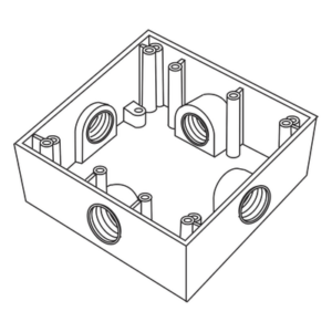 RAWELT RC-0487 – Caja de Conexión a Prueba de Intemperie / 4 Bocas 3/4" (19.05 mm) / Aluminio Diecast / Volumen 492 cm³ / IK09 / ASTM B117