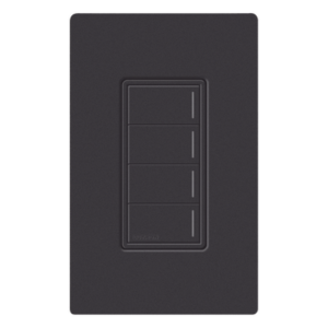 LUTRON RADIORA 3 RRSTHN4BMN – Botonera de Pared para Sistema de Automatización / 4 Botones de Escena / Retroiluminada / Alimentación 120-277 V / RF Clear Connect Type X / 75 ft (22.9 m) / Acabado Midnight