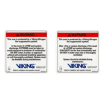 VIKING 24587-S – Placa de Advertencia Exterior / Sistema de Extinción Oxeo / Nitrógeno / 254 mm x 254 mm (10 x 10 in) / cULus Listed / FM Approved