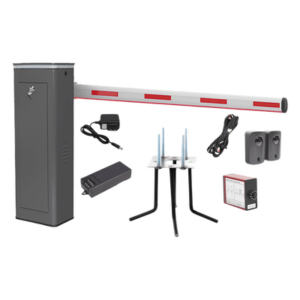 ACCESSPRO KIT-XBF-3R-LED – Kit Barrera Vehicular / Brazo Iluminado LED 3 m (9.8 ft) / Gabinete Gris / Operación Semi-Intensiva 150 Ciclos/Hora / Encoder 1.5 s / 110V