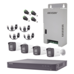 HIKVISION KH-4K-4B-TWA – Kit de Videovigilancia TurboHD / DVR 4 Canales 4K / 4 Cámaras Bala 3K / Audio Bidireccional / Dual Light 30 m (98.4 ft) / IP67 / Fuente 12VDC
