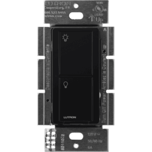 LUTRON CASETA WIRELESS PD6ANSBL – Interruptor Inteligente de Pared / On/Off / 120 V / 6 A LED/CFL / 720 W Incandescente / Control Remoto vía App y Pico / Requiere Neutro