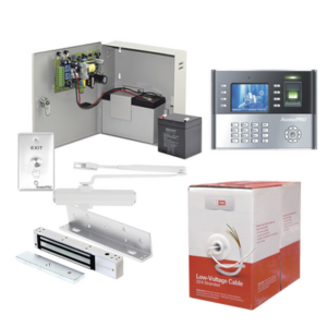 AccessPRO ACCESSKIT6P – Sistema de Control de Acceso / Lector Biométrico y Tarjeta / Chapa Magnética 600 lb / Fuente con Batería de Respaldo / Kit Completo