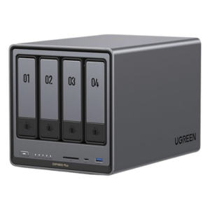 UGREEN 35260 – NAS 4 Bahías / Intel Pentium Gold 8505 5 Núcleos / 10GbE + 2.5GbE / DDR5 8GB Expandible a 64GB / PCIe 4.0 M.2 NVMe / USB 3.2 Gen 2 / HDMI 4K