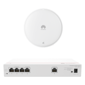 HUAWEI DEMO-S380-AP371 – Kit Router Multi-Servicio / 1x GE WAN / 4x GE LAN PoE 50W / Punto de Acceso Wi-Fi 7 / 3.5 Gbps / MU-MIMO 2x2 / Smart Antenna / Montaje Techo y Pared