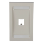 PANDUIT CFPE1IWY – Placa de Pared Vertical / 1 Puerto Mini-Com / Perfil Ejecutivo Elevado / 2.75 x 4.5 pulg. / Blanco Mate