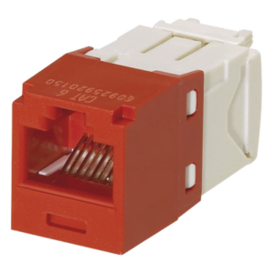 PANDUIT CJ688TGRD – Jack RJ45 / Cat 6 / Sin herramienta de impacto / 8P8C / 22-26 AWG / Color rojo