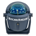 RITCHIE RA-91 – Brújula de Navegación Marítima / Dial 70 mm Azul Alta Visibilidad / Iluminación Nocturna Verde / Montaje Bracket Ajustable / Acabado Gris Anti-Reflejo / 100 % Reparable