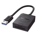 UGREEN 20250 – Lector de Tarjetas USB-A 3.0 / Dual Slot SD y MicroSD / 5 Gbps / Hasta 2 TB / Cable 15 cm (5.9 in)