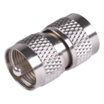 RF INDUSTRIES,LTD RFU-538 – Adaptador RF Coaxial / UHF Macho a UHF Macho / Barril en Línea / Cuerpo Bronce Niquelado / Aislante Teflón