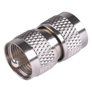 RF INDUSTRIES,LTD RFU-538 – Adaptador RF Coaxial / UHF Macho a UHF Macho / Barril en Línea / Cuerpo Bronce Niquelado / Aislante Teflón